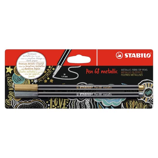 8 Packs: 2 ct. (16 total) STABILO&#xAE; Pen 68 Metallic Pens